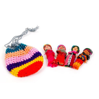 Worry Doll Crochet Pouch with Four Dolls - Guatemala Accessories La Vie Bien Worry Doll Crochet Pouch with Four Dolls - Guatemala