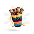 Worry Doll Crochet Pouch with Four Dolls - Guatemala Accessories La Vie Bien Worry Doll Crochet Pouch with Four Dolls - Guatemala