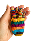 Worry Doll Crochet Pouch with Four Dolls - Guatemala Accessories La Vie Bien Worry Doll Crochet Pouch with Four Dolls - Guatemala