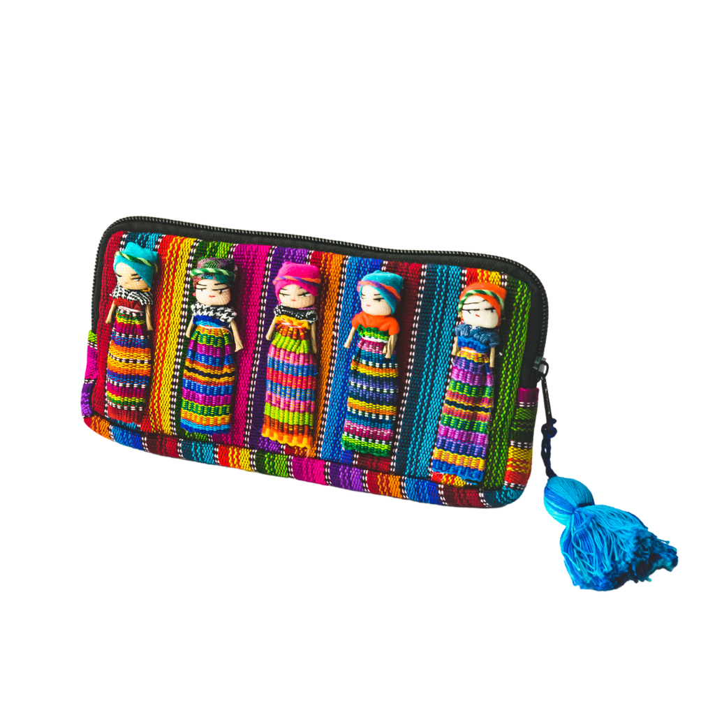 Worry Doll Multicolor Boho Wallet - Guatemala Wallets La Vie Bien Worry Doll Multicolor Boho Wallet - Guatemala