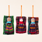 Worry Doll Ornament with Gift Bag + Story - Guatemala Decor La Vie Bien Worry Doll Ornament with Gift Bag + Story - Guatemala