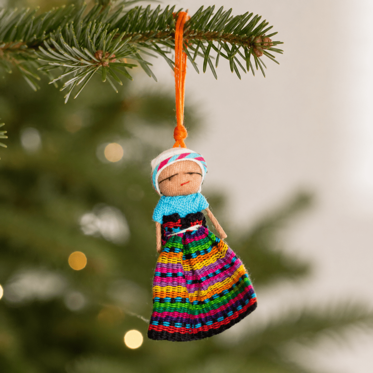 Worry Doll Ornament with Gift Bag + Story - Guatemala Decor La Vie Bien Worry Doll Ornament with Gift Bag + Story - Guatemala