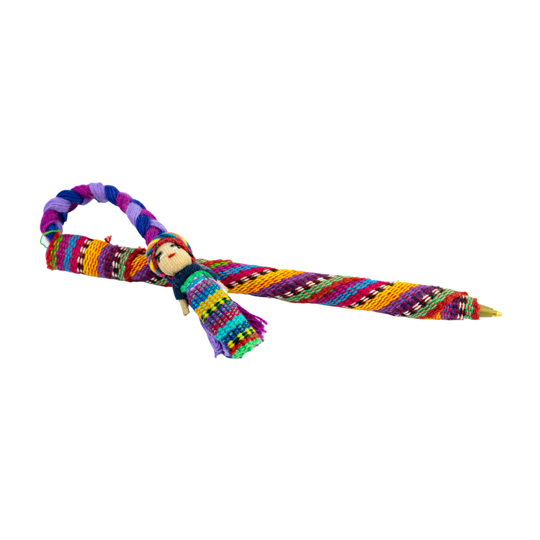 Worry Doll Pen with Sustainable Fabric - Guatemala Accessories La Vie Bien Worry Doll Pen with Sustainable Fabric - Guatemala