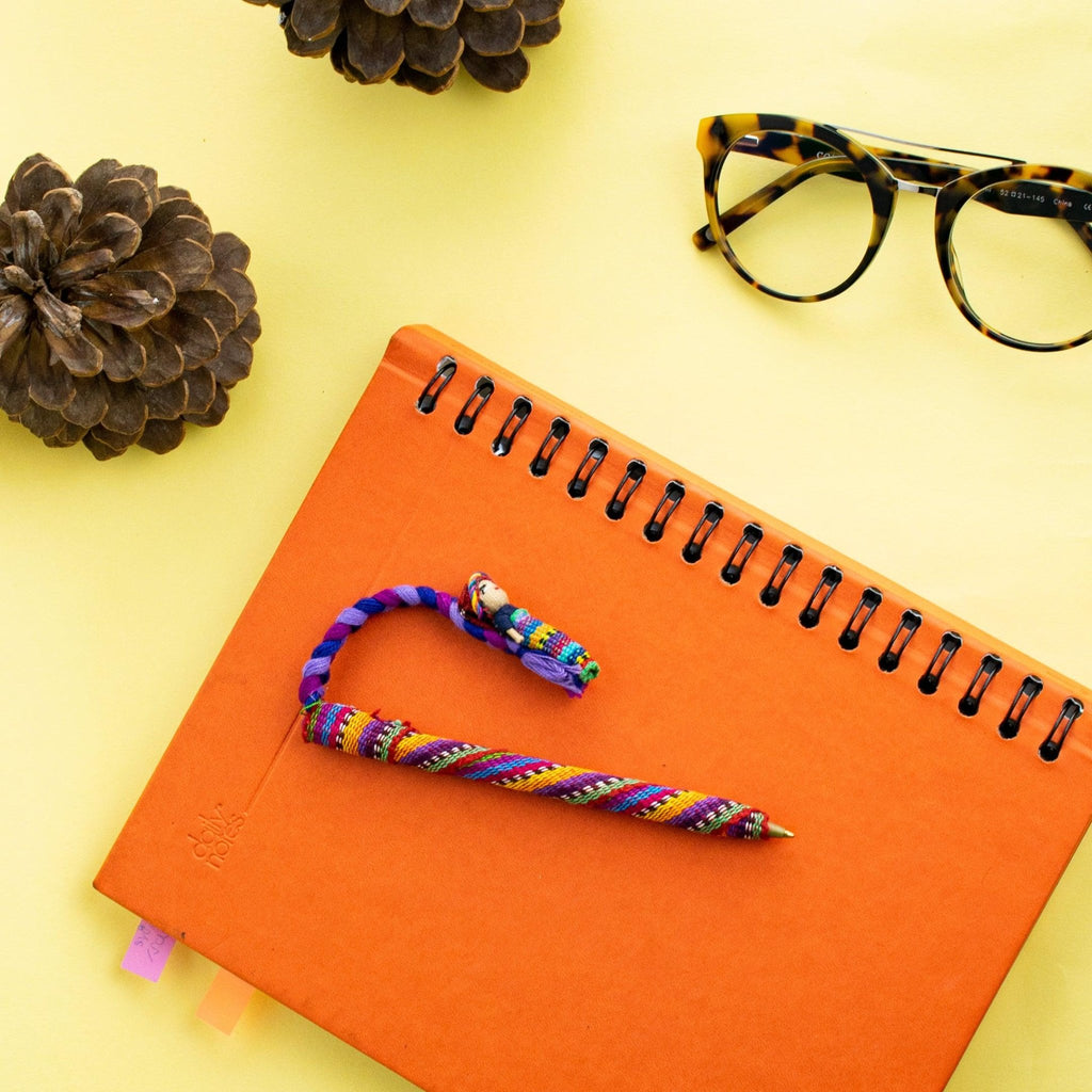 Worry Doll Pen with Sustainable Fabric - Guatemala Accessories La Vie Bien Worry Doll Pen with Sustainable Fabric - Guatemala