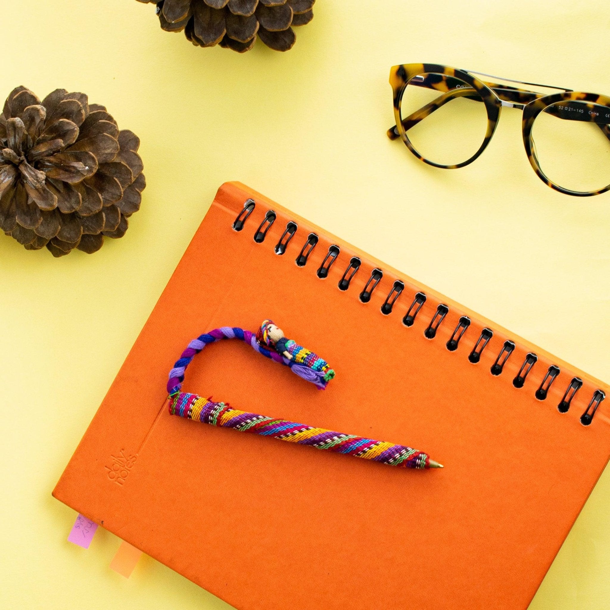 Worry Doll Pen with Sustainable Fabric - Guatemala Accessories La Vie Bien Worry Doll Pen with Sustainable Fabric - Guatemala