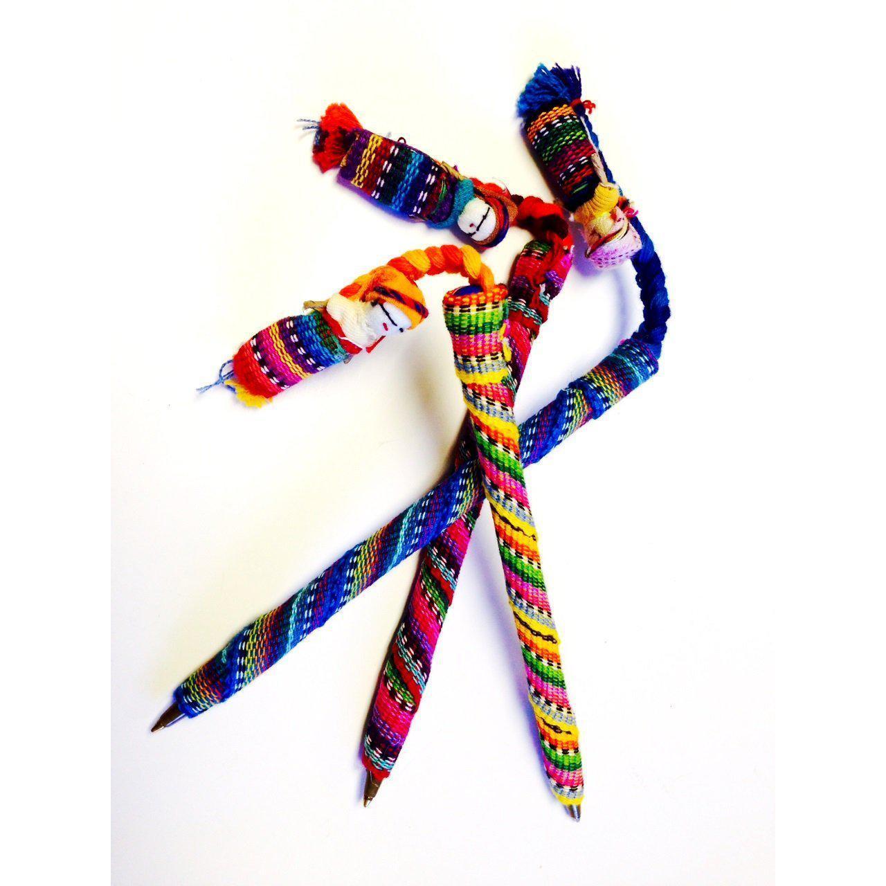 Worry Doll Pen with Sustainable Fabric - Guatemala Accessories La Vie Bien Worry Doll Pen with Sustainable Fabric - Guatemala