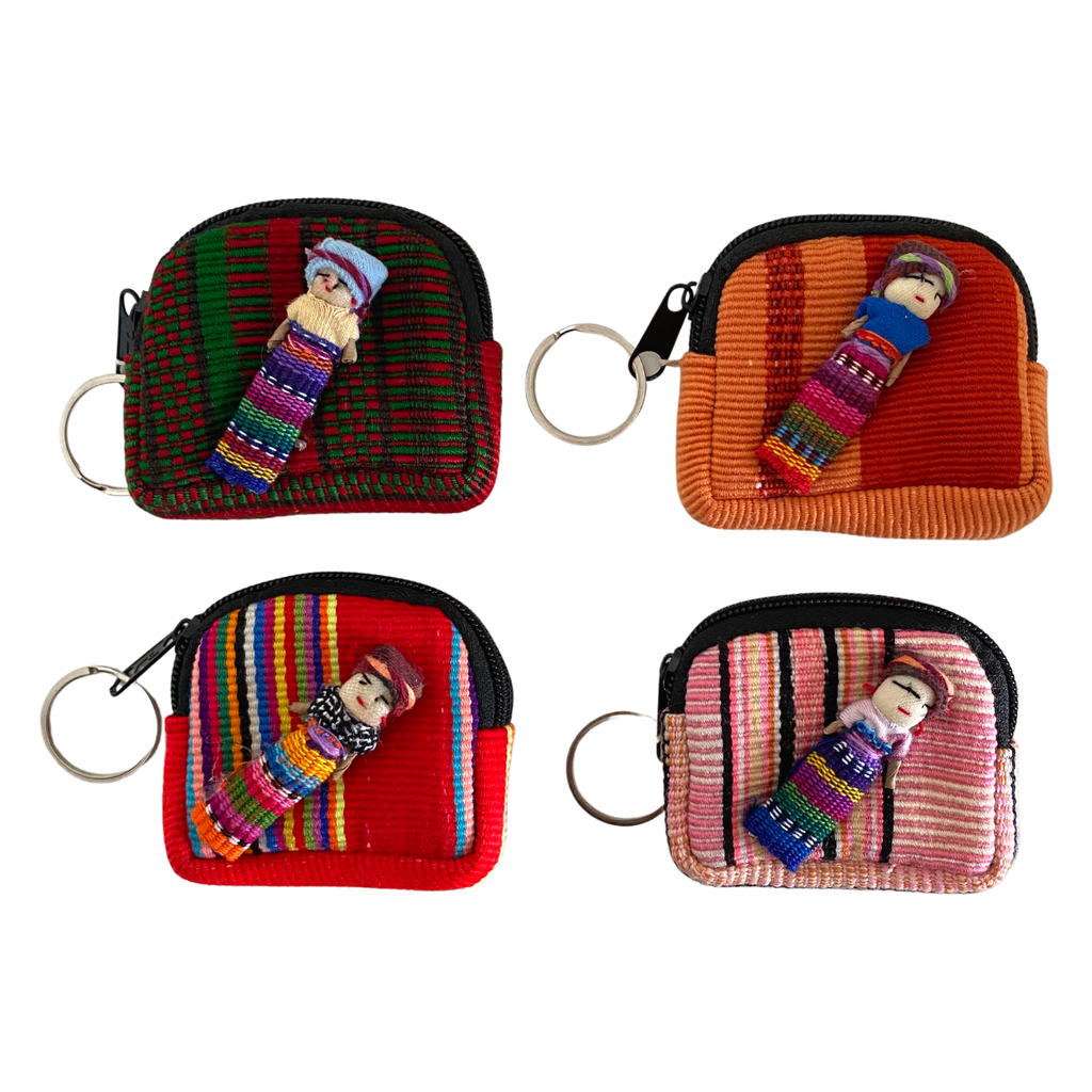 Worry Doll Tiny Bag Keychain | Coin Purse | AirPod Bag - Guatemala Bags La Vie Bien Worry Doll Tiny Bag Keychain | Coin Purse | AirPod Bag - Guatemala