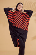 Woven Black Burkini Modest Swimwear M2307 Covered Burkini Swimwear La Vie Bien Woven Black Burkini Modest Swimwear M2307