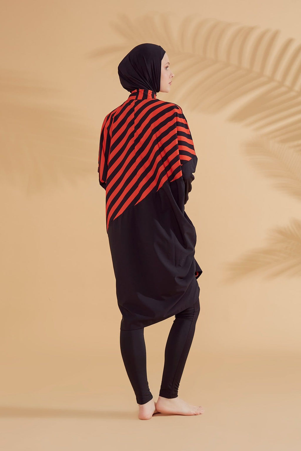 Woven Black Burkini Modest Swimwear M2307 Covered Burkini Swimwear La Vie Bien Woven Black Burkini Modest Swimwear M2307