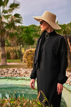 Woven Black Burkini Modest Swimwear M2402 Covered Burkini Swimwear La Vie Bien Woven Black Burkini Modest Swimwear M2402