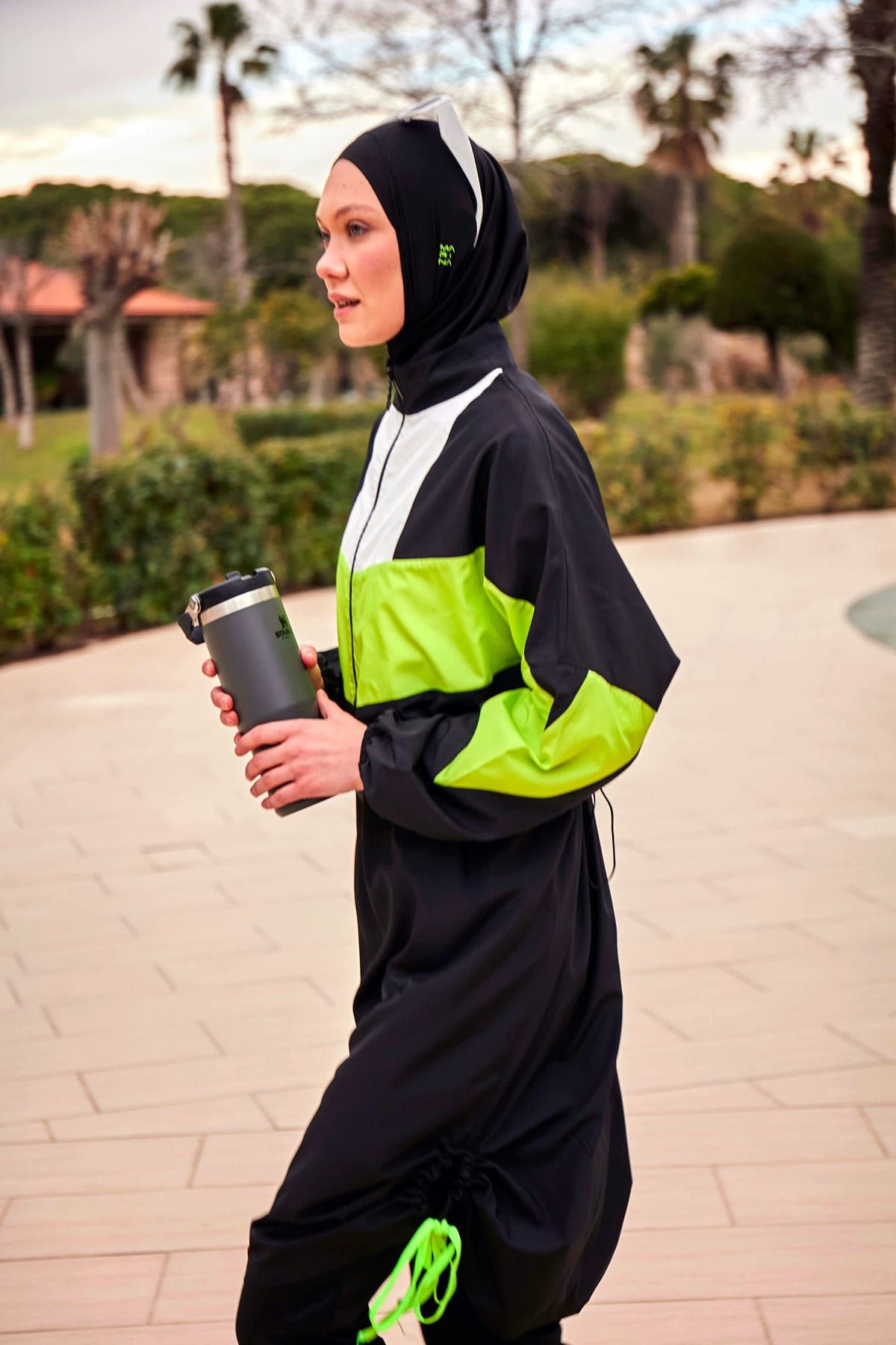 Woven Black Burkini Modest Swimwear M2421 Covered Burkini Swimwear La Vie Bien Woven Black Burkini Modest Swimwear M2421