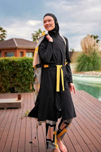 Woven Black Burkini Modest Swimwear M2422 Covered Burkini Swimwear La Vie Bien Woven Black Burkini Modest Swimwear M2422
