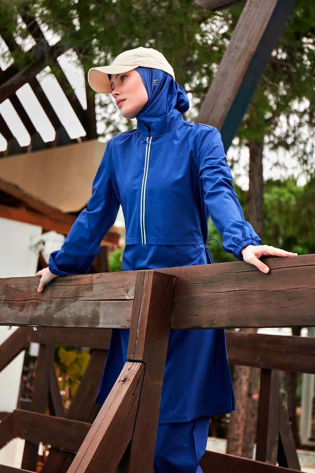 Woven Burkini Modest Swimwear M2435 Covered Burkini Swimwear La Vie Bien Woven Burkini Modest Swimwear M2435