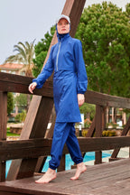 Woven Burkini Modest Swimwear M2435 Covered Burkini Swimwear La Vie Bien Woven Burkini Modest Swimwear M2435