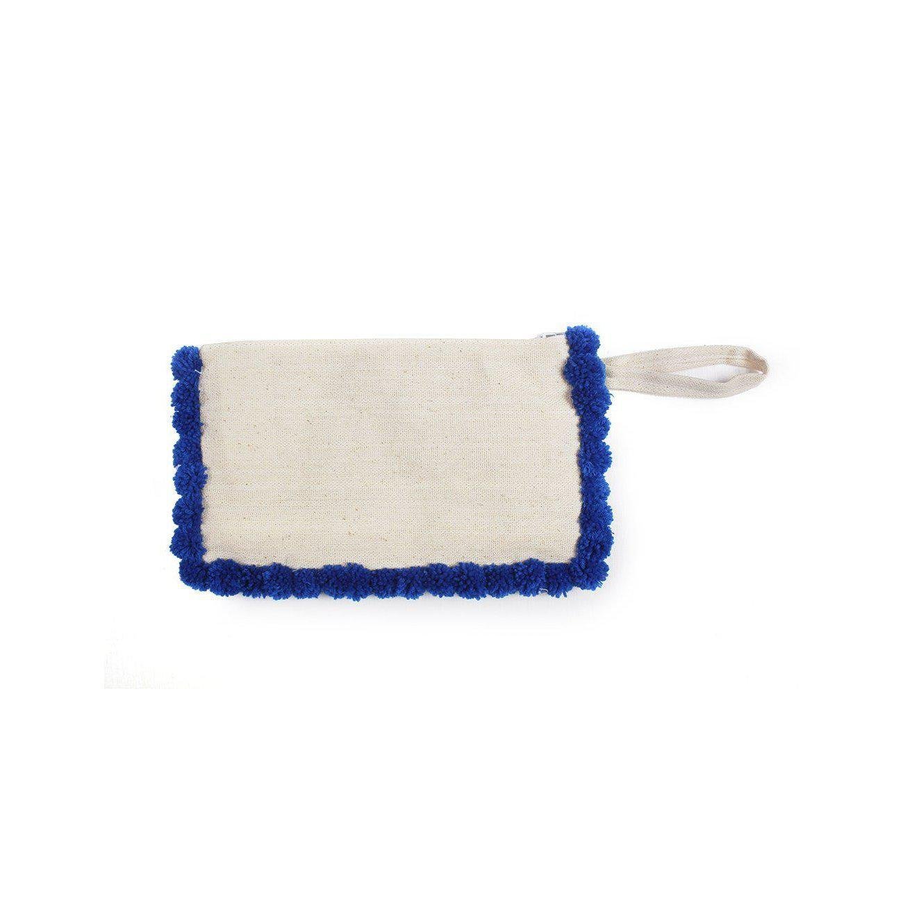 Woven Cotton PomPoms Wristlet - Thailand Bags La Vie Bien Woven Cotton PomPoms Wristlet - Thailand