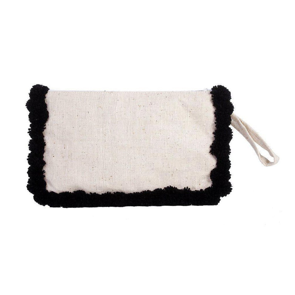 Woven Cotton PomPoms Wristlet - Thailand Bags La Vie Bien Woven Cotton PomPoms Wristlet - Thailand