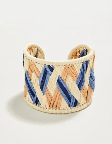 Woven Cuff Natural/Blue La Vie Bien Woven Cuff Natural/Blue