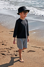 Woven Navy Boys Shorts B2432 Erkek Çocuk Mayo La Vie Bien Woven Navy Boys Shorts B2432
