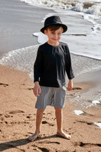 Woven Navy Boys Shorts B2432 Erkek Çocuk Mayo La Vie Bien Woven Navy Boys Shorts B2432