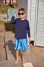 Woven Navy Boys Shorts B2435 Erkek Çocuk Mayo La Vie Bien Woven Navy Boys Shorts B2435