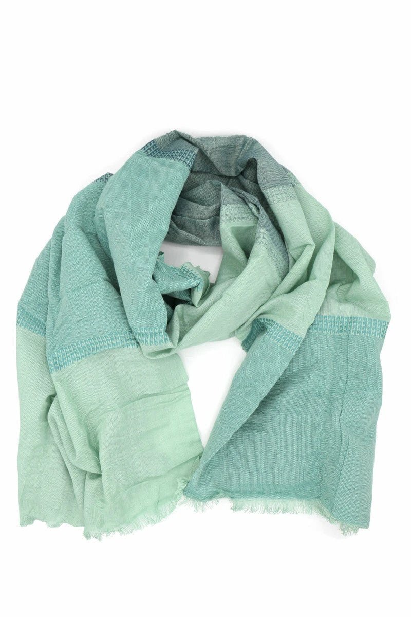 Woven Ocean Block Scarf by Fair Anita