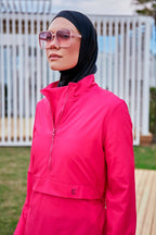 Woven Pink Burkini Modest Swimwear M2408 Covered Burkini Swimwear La Vie Bien Woven Pink Burkini Modest Swimwear M2408