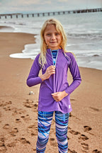 Woven Purple Girls Swimwear K2405 Kız Çocuk Mayo La Vie Bien Woven Purple Girls Swimwear K2405