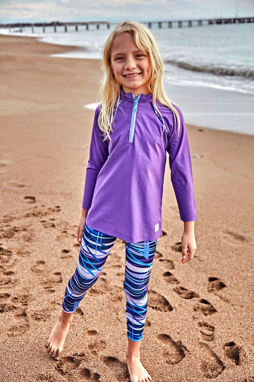 Woven Purple Girls Swimwear K2405 Kız Çocuk Mayo La Vie Bien Woven Purple Girls Swimwear K2405