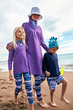 Woven Purple Girls Swimwear K2405 Kız Çocuk Mayo La Vie Bien Woven Purple Girls Swimwear K2405