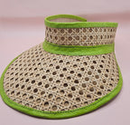 Woven Rattan Cane Visor with Leather Trim – Summer Sun Hat with Elastic Fit | 4 Color Options Hats La Vie Bien Woven Rattan Cane Visor with Leather Trim – Summer Sun Hat with Elastic Fit | 4 Color Options