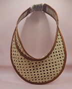 Woven Rattan Cane Visor with Leather Trim – Summer Sun Hat with Elastic Fit | 4 Color Options Hats La Vie Bien Woven Rattan Cane Visor with Leather Trim – Summer Sun Hat with Elastic Fit | 4 Color Options