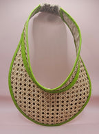 Woven Rattan Cane Visor with Leather Trim – Summer Sun Hat with Elastic Fit | 4 Color Options Hats La Vie Bien Woven Rattan Cane Visor with Leather Trim – Summer Sun Hat with Elastic Fit | 4 Color Options