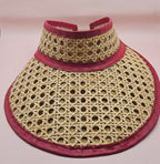 Woven Rattan Cane Visor with Leather Trim – Summer Sun Hat with Elastic Fit | 4 Color Options Hats La Vie Bien Woven Rattan Cane Visor with Leather Trim – Summer Sun Hat with Elastic Fit | 4 Color Options