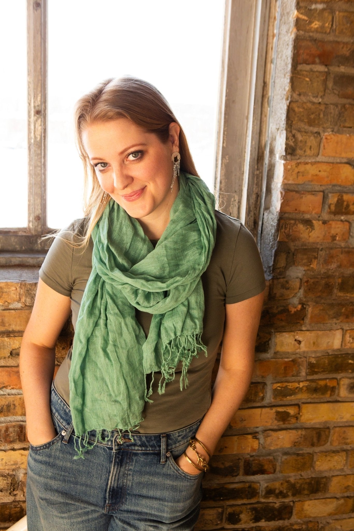 Woven Simplicity Scarf - Jade by Fair Anita