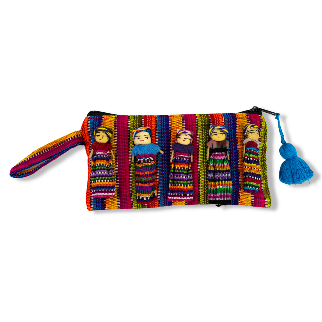 Woven Worry Doll Multicolor Pouch - Guatemala Bags La Vie Bien Woven Worry Doll Multicolor Pouch - Guatemala