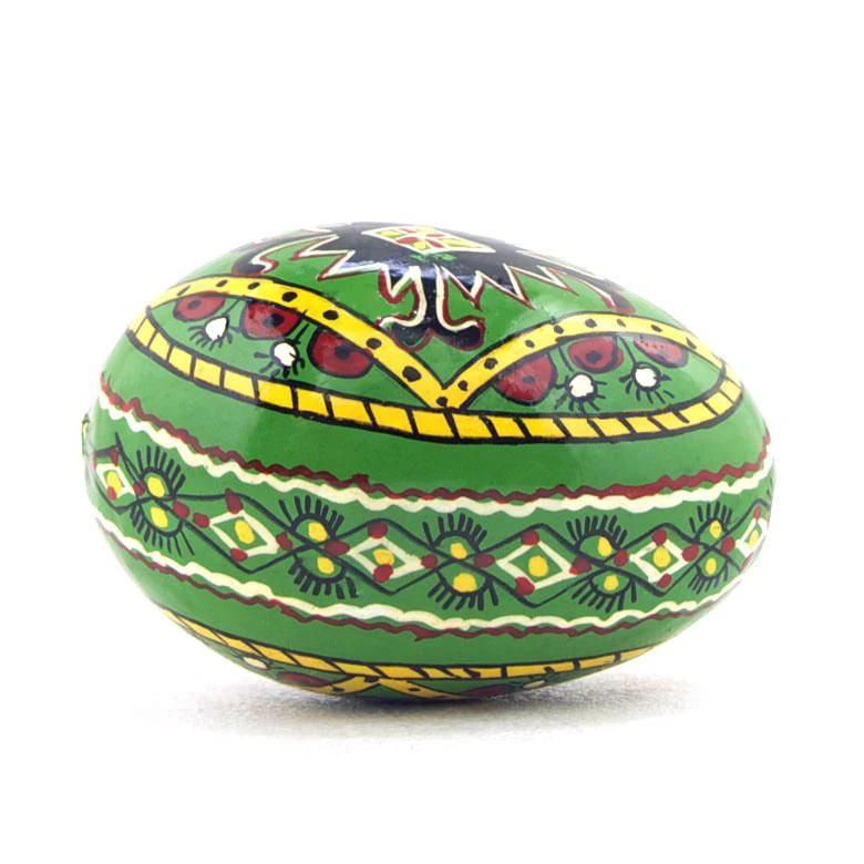 Green Diamond Hand Painted Wooden Pysanky Easter Egg by BestPysanky