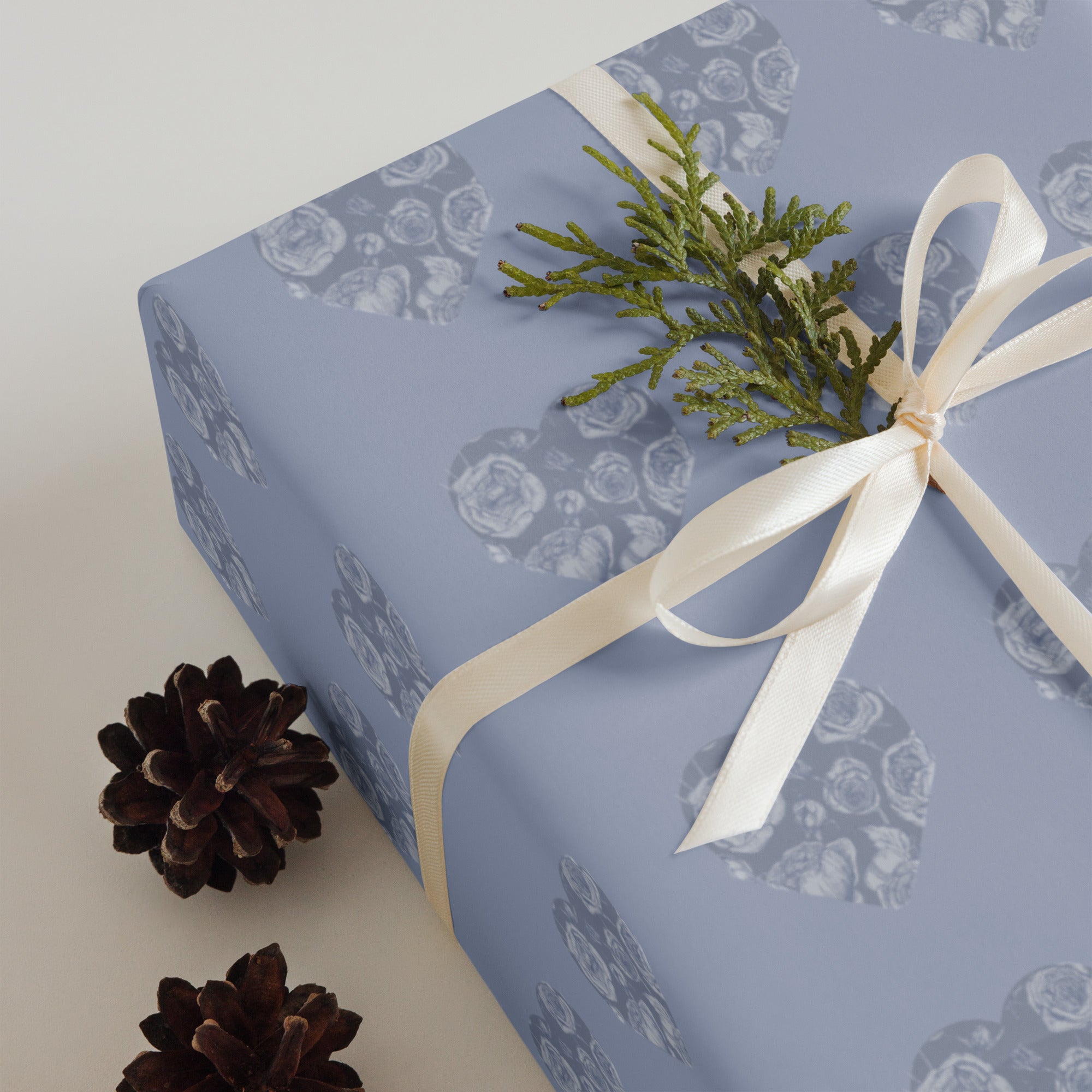 Soft gray hearts Wrapping paper sheets