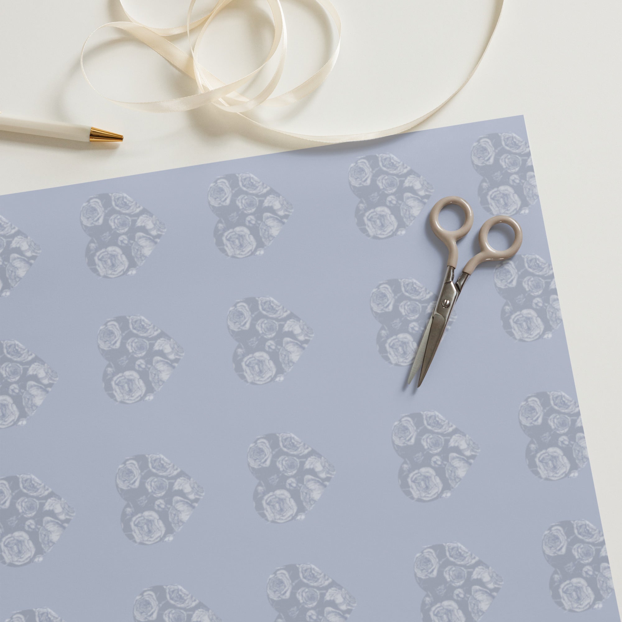 Soft gray hearts Wrapping paper sheets