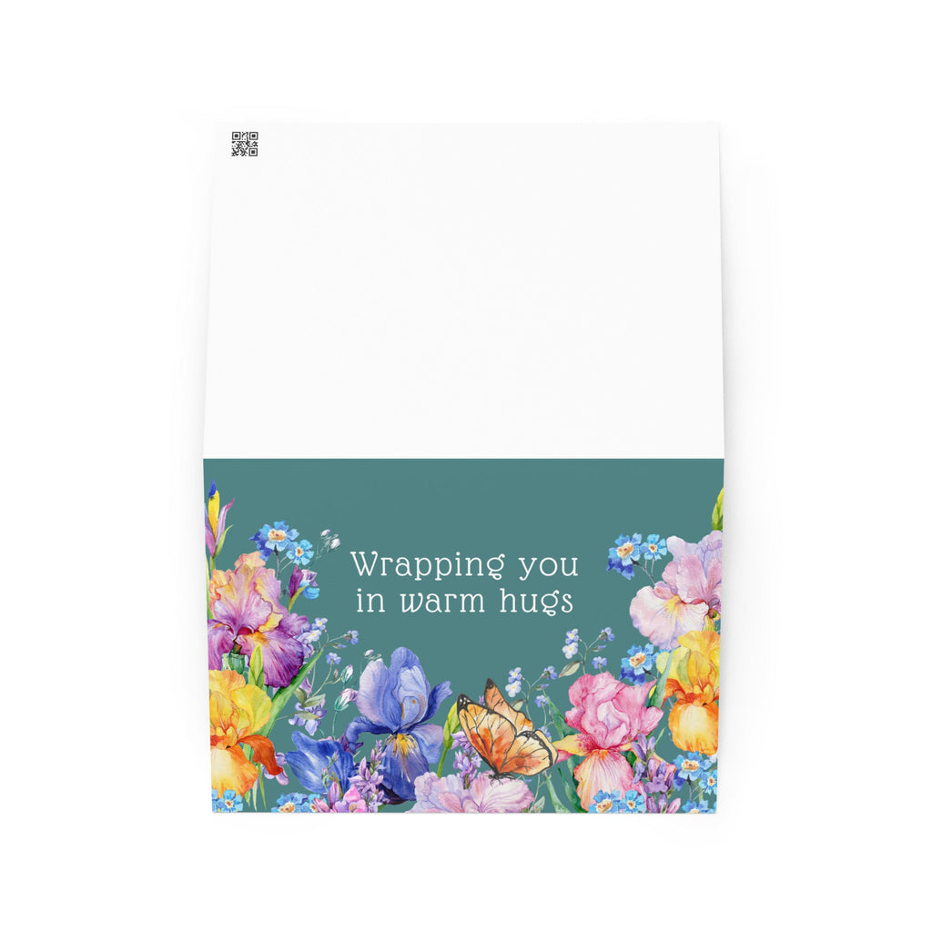 Wrapping you in warm hugs colorful floral comfort Greeting card, blank with envelope Greeting card La Vie Bien Wrapping you in warm hugs colorful floral comfort Greeting card, blank with envelope