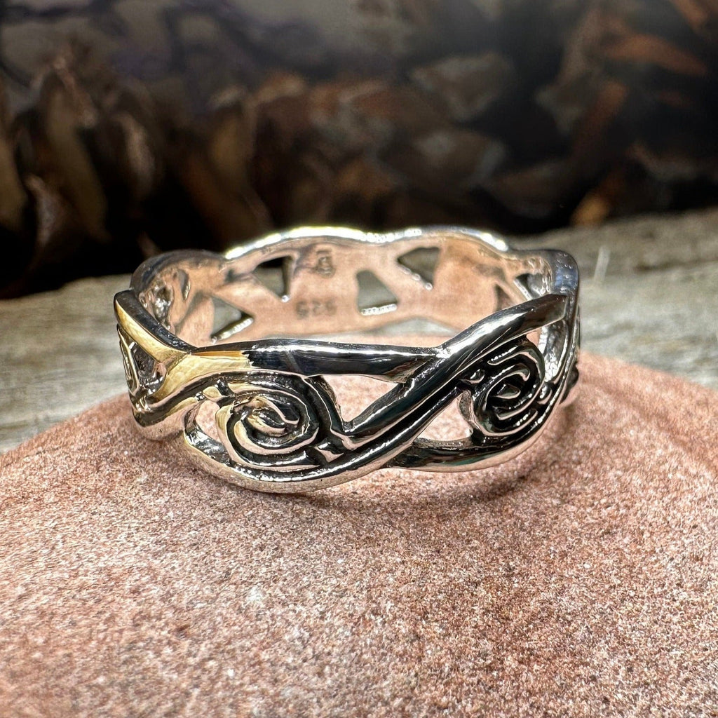 Wren Celtic Triple Spiral Ring in Sterling Silver Ring La Vie Bien Wren Celtic Triple Spiral Ring in Sterling Silver