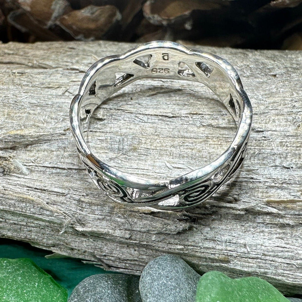 Wren Celtic Triple Spiral Ring in Sterling Silver Ring La Vie Bien Wren Celtic Triple Spiral Ring in Sterling Silver