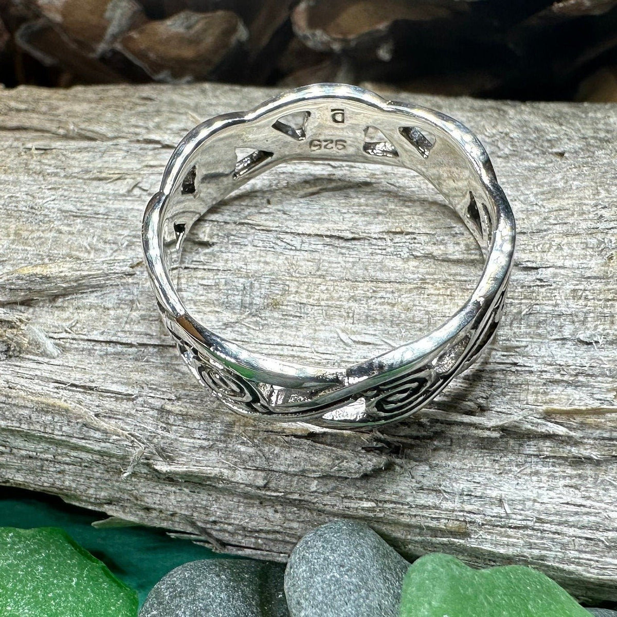 Wren Celtic Triple Spiral Ring in Sterling Silver Ring La Vie Bien Wren Celtic Triple Spiral Ring in Sterling Silver