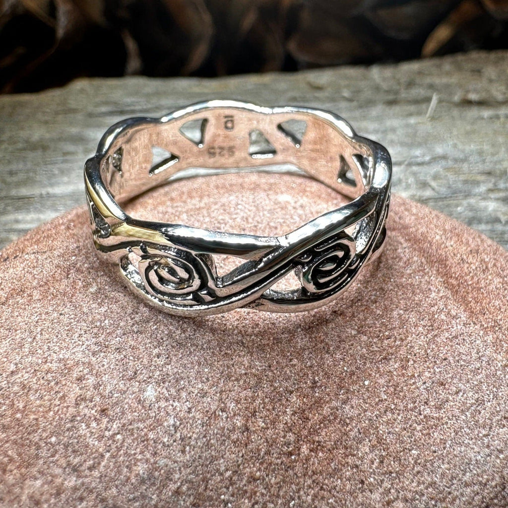 Wren Celtic Triple Spiral Ring in Sterling Silver Ring La Vie Bien Wren Celtic Triple Spiral Ring in Sterling Silver