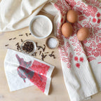 Wren Swedish Dishcloth | Red & Gray Swedish Dishcloths La Vie Bien Wren Swedish Dishcloth | Red & Gray