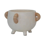 Wren Terracotta Planter with Rattan Handles by White Cliff Studio