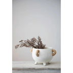 Wren Terracotta Planter with Rattan Handles by White Cliff Studio