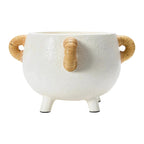 Wren Terracotta Planter with Rattan Handles by White Cliff Studio