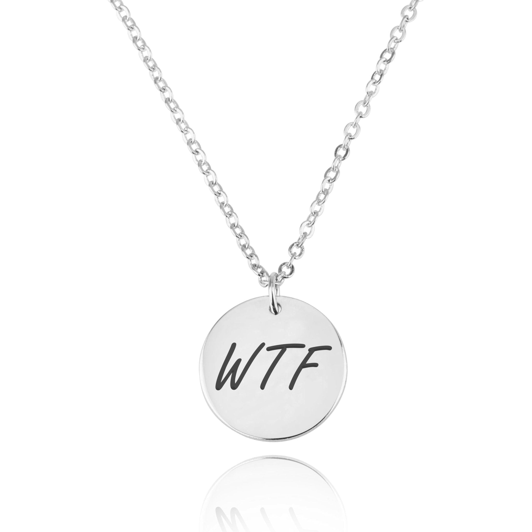 WTF Engraving Disc Necklace La Vie Bien WTF Engraving Disc Necklace