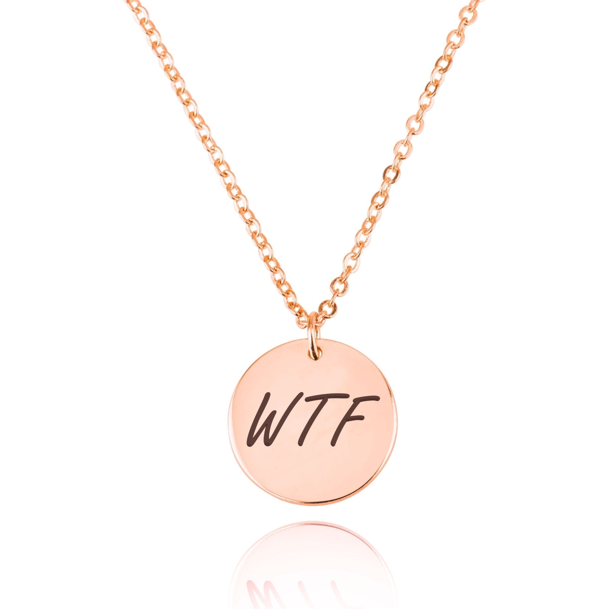 WTF Engraving Disc Necklace La Vie Bien WTF Engraving Disc Necklace