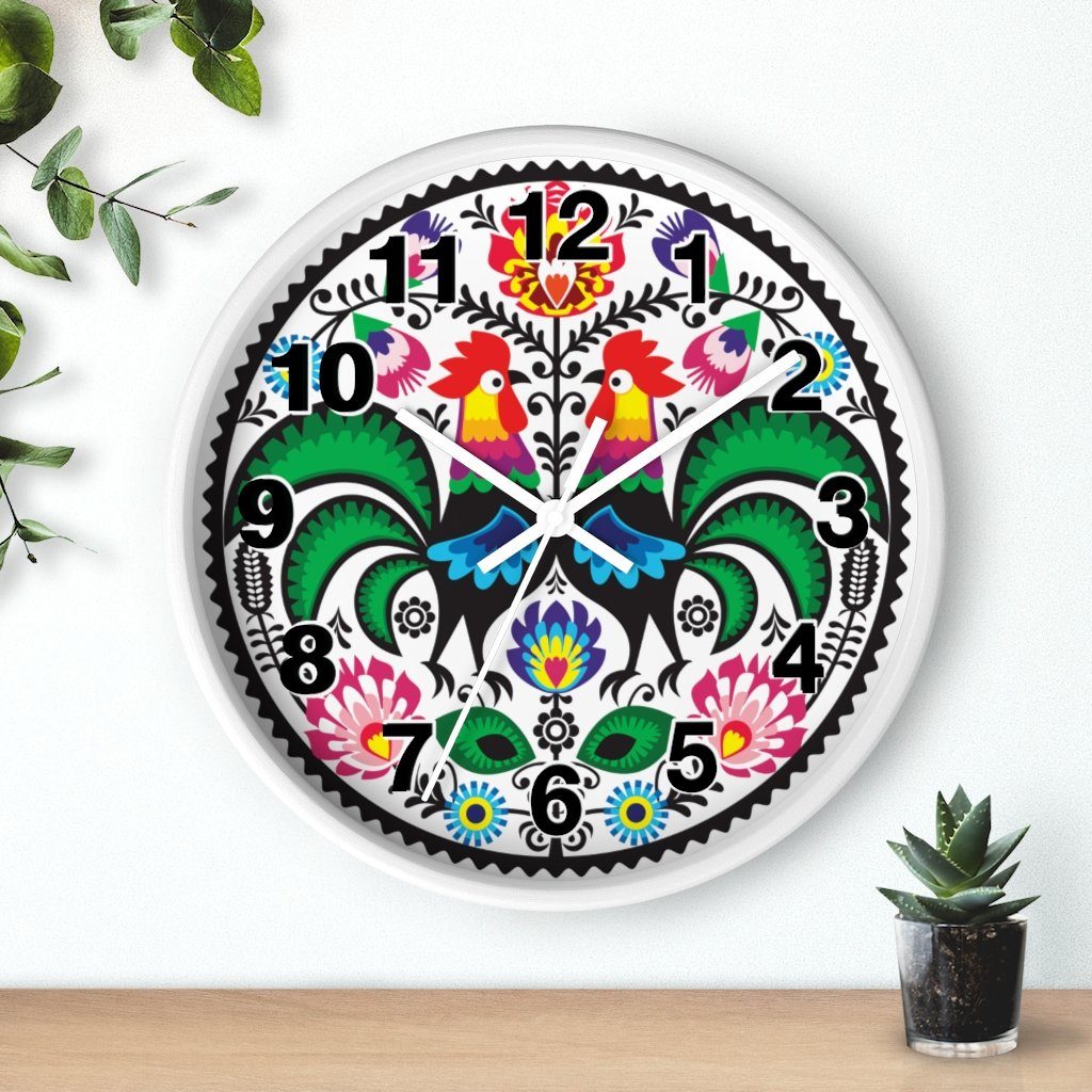 Wycinanki Wall Clock